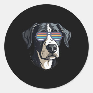 愛犬家へのギフトGraphic Teesクール Dog With Su ラウンドシール