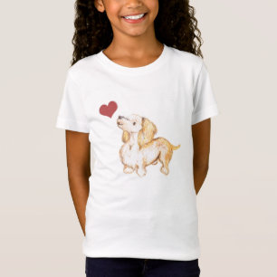 愛犬家ウィニーダックスフントの青年ワイシャツ Tシャツ