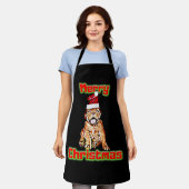 愛犬家クリスマスプレゼントデザイン エプロン (着用した状態)