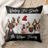 愛犬家クリスマス枕と家族名付き クッション (ブランケット)