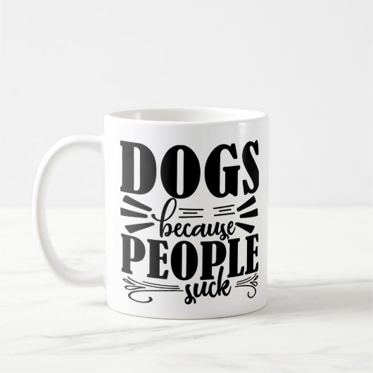 愛犬家コーヒーマグ |人々のために犬吸 | コーヒーマグカップ (左)