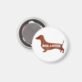 愛犬家ダックスシャント小3.2 Cm円磁石 マグネット (正面/裏面)