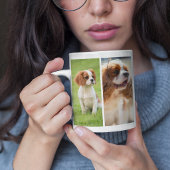 愛犬家パパのための5枚の写真コラージュ コーヒーマグカップ