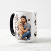 愛犬家パパの朝のコーヒーマグ - 犬好きへのギフト モーフィングマグカップ (正面左)
