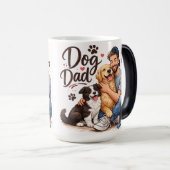 愛犬家パパの朝のコーヒーマグ - 犬好きへのギフト モーフィングマグカップ (正面右)