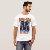 愛犬家パパの肖像画 オリジナルデザイン カスタムナンバー Tシャツ (正面フル)