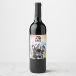 愛犬家フランスのブルドッグ50thバースデーパーティー ワインラベル