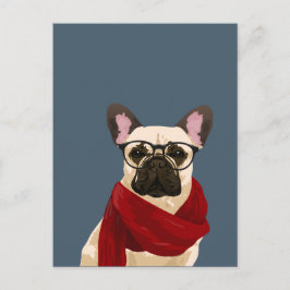 愛犬家フランスの向けHipster Bulldogポストカード ポストカード