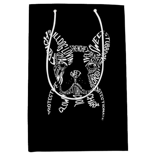 愛犬家フランスのBulldog ミディアムペーパーバッグ (正面)