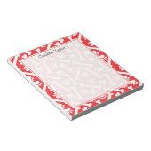 愛犬家ポープリント&ボーンレッド&ホワイト ノートパッド (アングル)