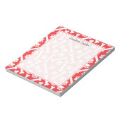 愛犬家ポープリント&ボーンレッド&ホワイト ノートパッド (回転)