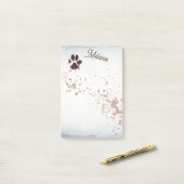 愛犬家ポー印刷の追加文字またはモノグラム ポストイット (デスク上)