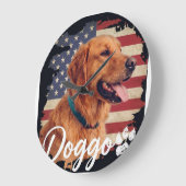愛犬家ママのためのキュートなTシャツ 犬好きと愛犬家のあなたへ ラージ壁時計 (傾斜)