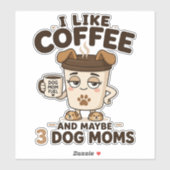 愛犬家ママのためのコーヒー好きな人への面白いギフト シール (シート)