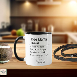 愛犬家ママの定義が書かれた名入れマグカップ マグカップ