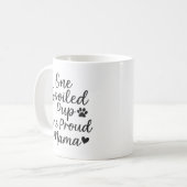 愛犬家ママの自慢のブラック文字 コーヒーマグカップ (正面左)