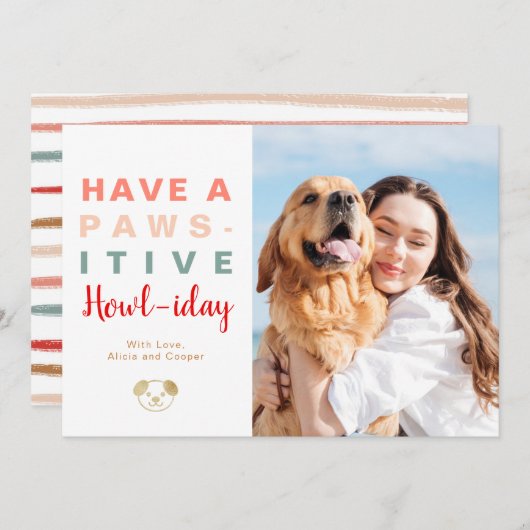 愛犬家写真パウィスティックハウリデークリスマス シーズンカード (正面/裏面)