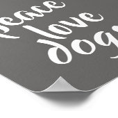 愛犬家引用文ポスター白灰色モダン ポスター (角)