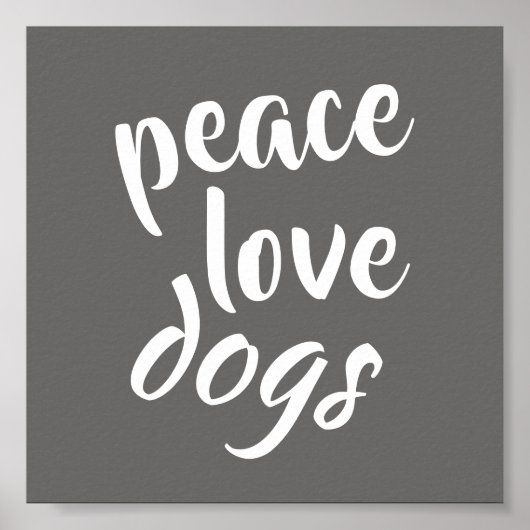 愛犬家引用文ポスター白灰色モダン ポスター (正面)