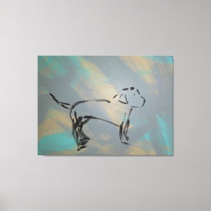 愛犬家抽象芸術アート キャンバスプリント