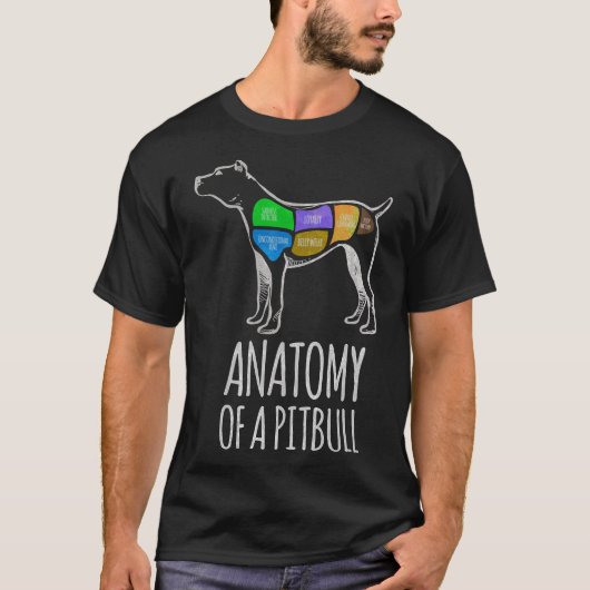 愛犬家用ピットブルのおもしろい解剖学 Tシャツ (正面)