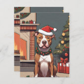 愛犬家用ピットブルクリスマスカード シーズンカード (正面/裏面)