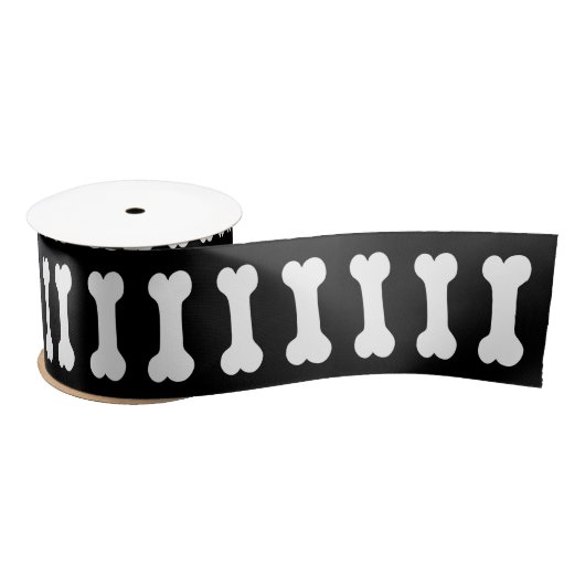 愛犬家黒いV07のためのかわいい犬用の骨 サテンリボン (リール)