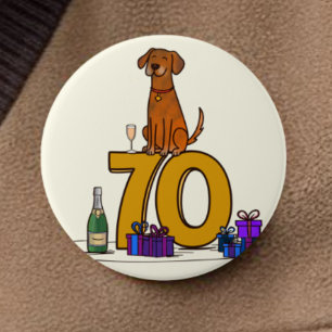 愛犬家70誕生祝い 缶バッジ