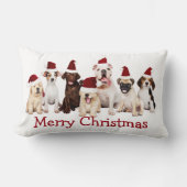 愛犬家、かわいいクリスマス犬。 ランバークッション (正面)