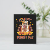 愛犬家|ハッピー·トルコ·デー·ブルドおもしろいッグ サンキューカード (スタンド正面)