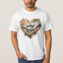 愛犬家 ハート 水彩画 Tシャツ