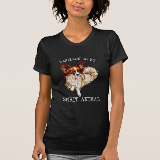 愛犬家 |パピロンは私の霊性動物 Tシャツ (正面)