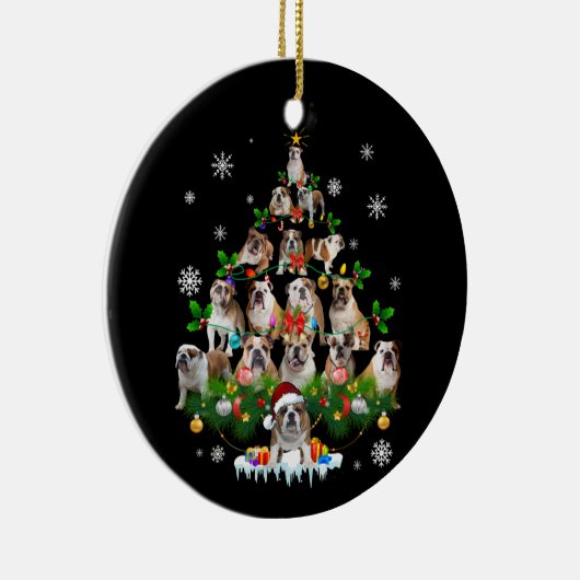 愛犬家 |ブルドッグのクリスマスツリーオーナメント セラミックオーナメント (右)