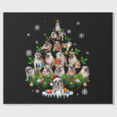 愛犬家 |ブルドッグのクリスマスツリーオーナメント ラッピングペーパー (フラット)