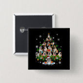 愛犬家 |ブルドッグのクリスマスツリーオーナメント 缶バッジ (正面&裏面)