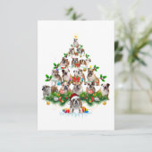 愛犬家|ブルドッグクリスマスツリーオーナメント 出欠カード (スタンド正面)