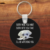 愛犬家 |可愛いマルチーズ毎食 キーホルダー (正面)