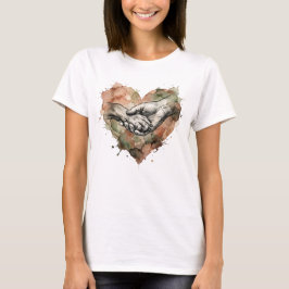 愛犬家 水彩ハート Tシャツ