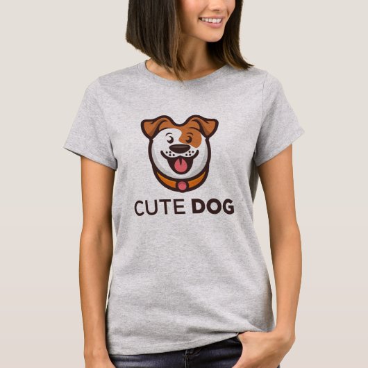 愛犬家 甘えん坊な犬 Tシャツ (正面)