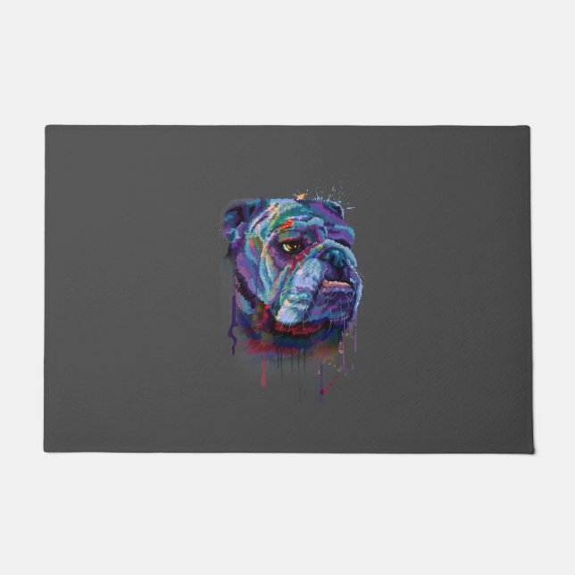 愛犬家 |英語ブルドッグギフト英語ブルドッグ ドアマット (正面)