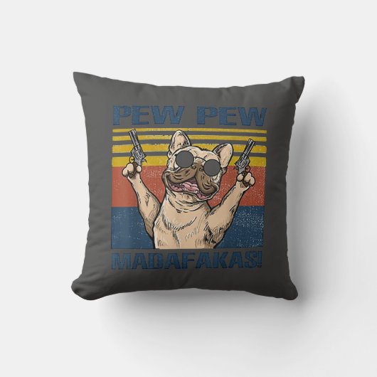 愛犬家 | Bulldog Pew Madafakas クッション (正面)