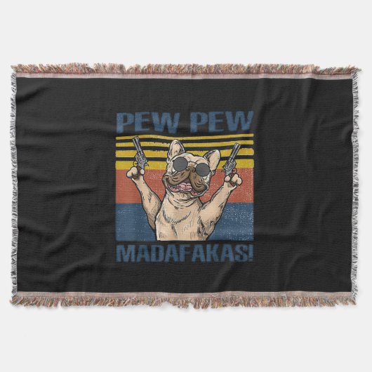 愛犬家 | Bulldog Pew Madafakas スローブランケット (正面)