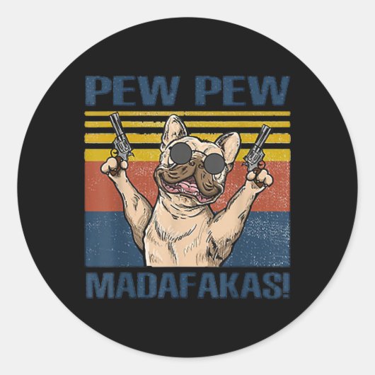 愛犬家 | Bulldog Pew Madafakas ラウンドシール (正面)