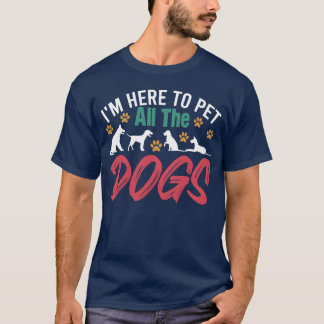 愛犬家I m Hereo Pet Allhe犬の友おもしろい達 Tシャツ