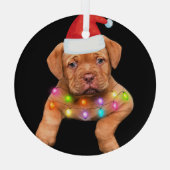 愛犬家pのためのドグドゥボルドーのクリスマスデコール ガラスオーナメント (裏面)