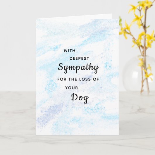 愛犬悔やみや弔慰の哀悼の絵を描意表 カード (黄色い花)