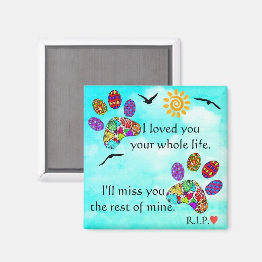 愛犬悔やみや弔慰メモリアル磁石 マグネット (正面/裏面)