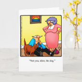 愛犬愛人ユーモアグリーティおもしろいングカード カード (黄色い花)