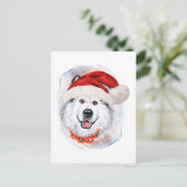 愛犬愛好家のためのアラスカのマラムテのクリスマスプレゼント シーズンポストカード (スタンド正面)