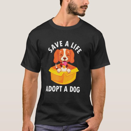 愛犬救動物救出福祉権Aを採用 Tシャツ (正面)